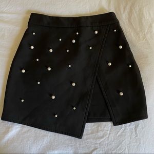 Asymmetrical Skirt with Pearl Detailing